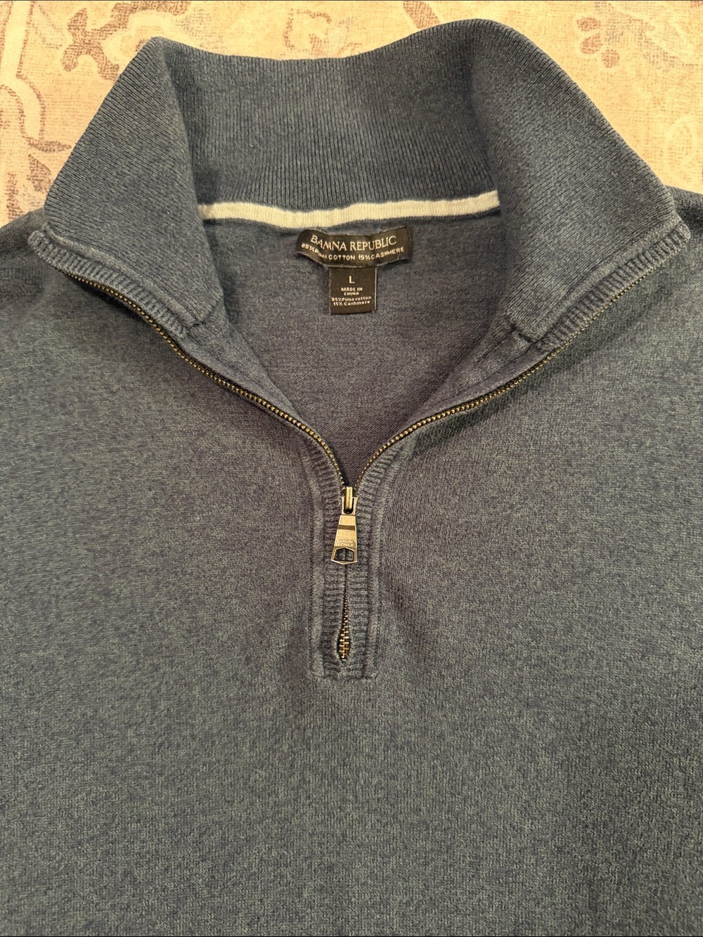 Banana Republic Cotton Cashmere Half-Zip Sweater Men's Large